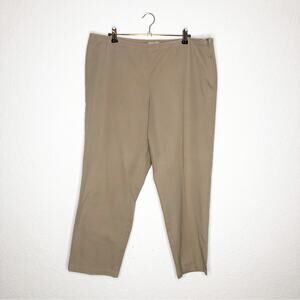 Eileen Fisher tan organic cotton side zip cropped pants size Large